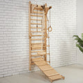 4in1 Climbing Set: Wooden Swedish Wall + Swing Set + Slide Board + Triangle Ladder by Goodevas