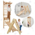 4in1 Climbing Set: Wooden Swedish Wall + Swing Set + Slide Board + Triangle Ladder by Goodevas