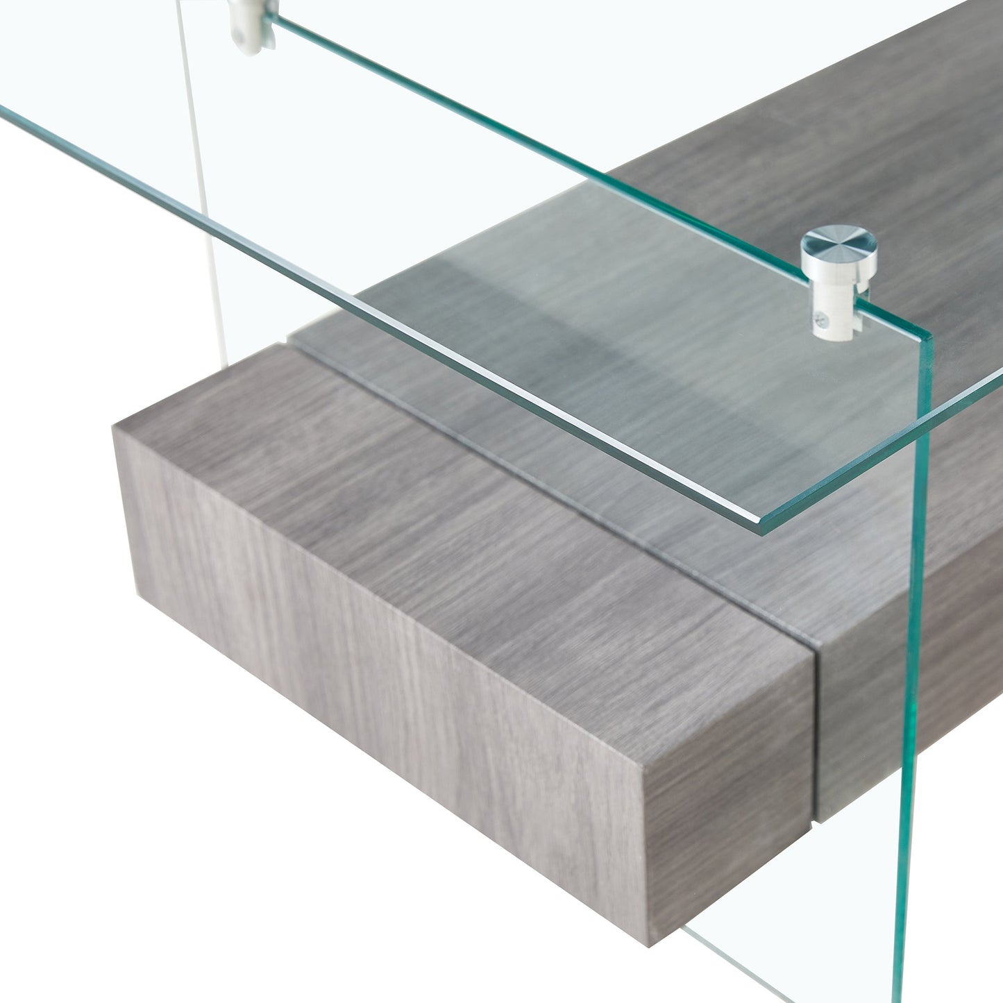 Tempered Glass Coffee Table With Dual Shelves by Blak Hom