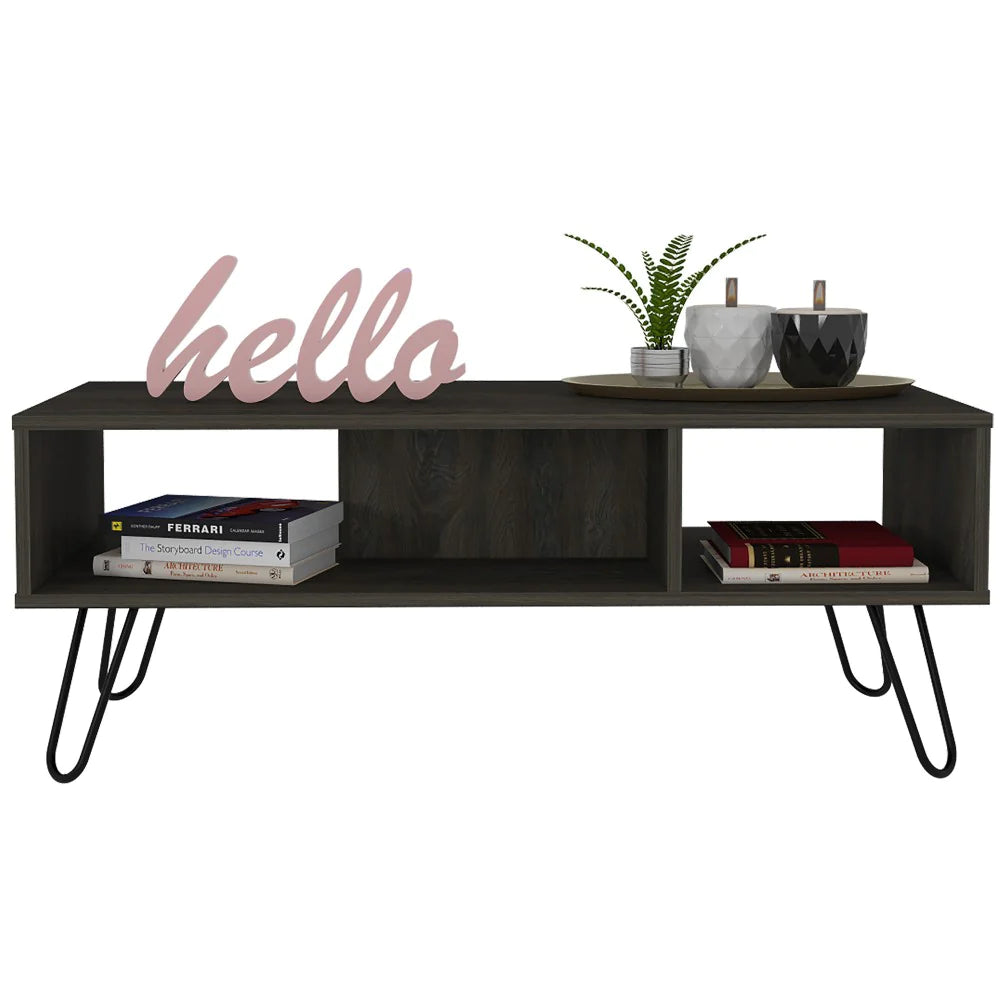 Coffee Table Minnesota, Two Shelves, Carbon Espresso Finish by Blak Hom