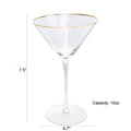 The Wine Savant Gold Rim Glasses 10 oz, Set of 4 Gold Rim Classic Manhattan Glasses For Martini, Cocktails, Champagne, Water & Wine - Classic Coupes Gilded Rimed, Crystal with Stems, Coupe by The Wine Savant