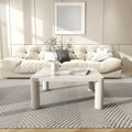 Modern Minimalist Cream White Coffee Table by Blak Hom