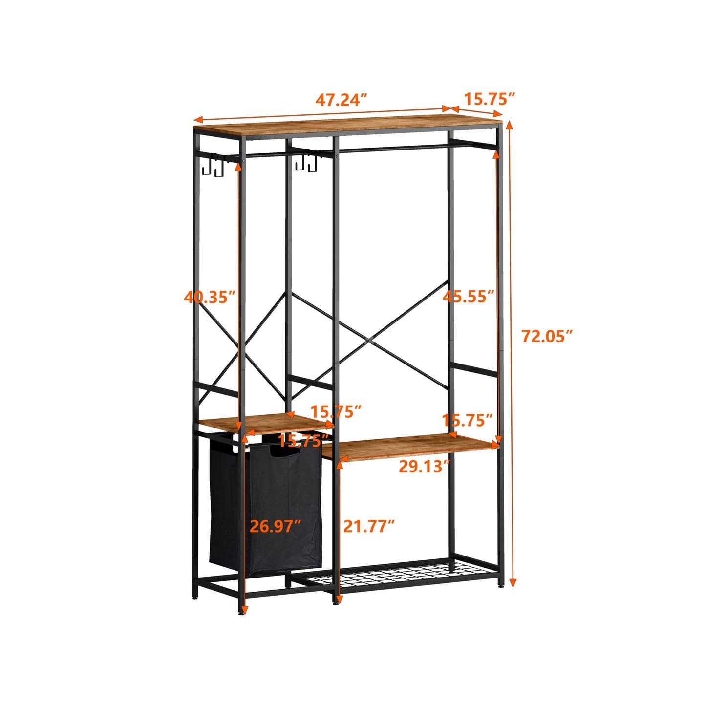 Portable Wardrobe Clothes Rack by Blak Hom