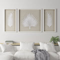 Framed Rice Paper Palm Leaves 3-piece Shadowbox Wall Decor by Blak Hom