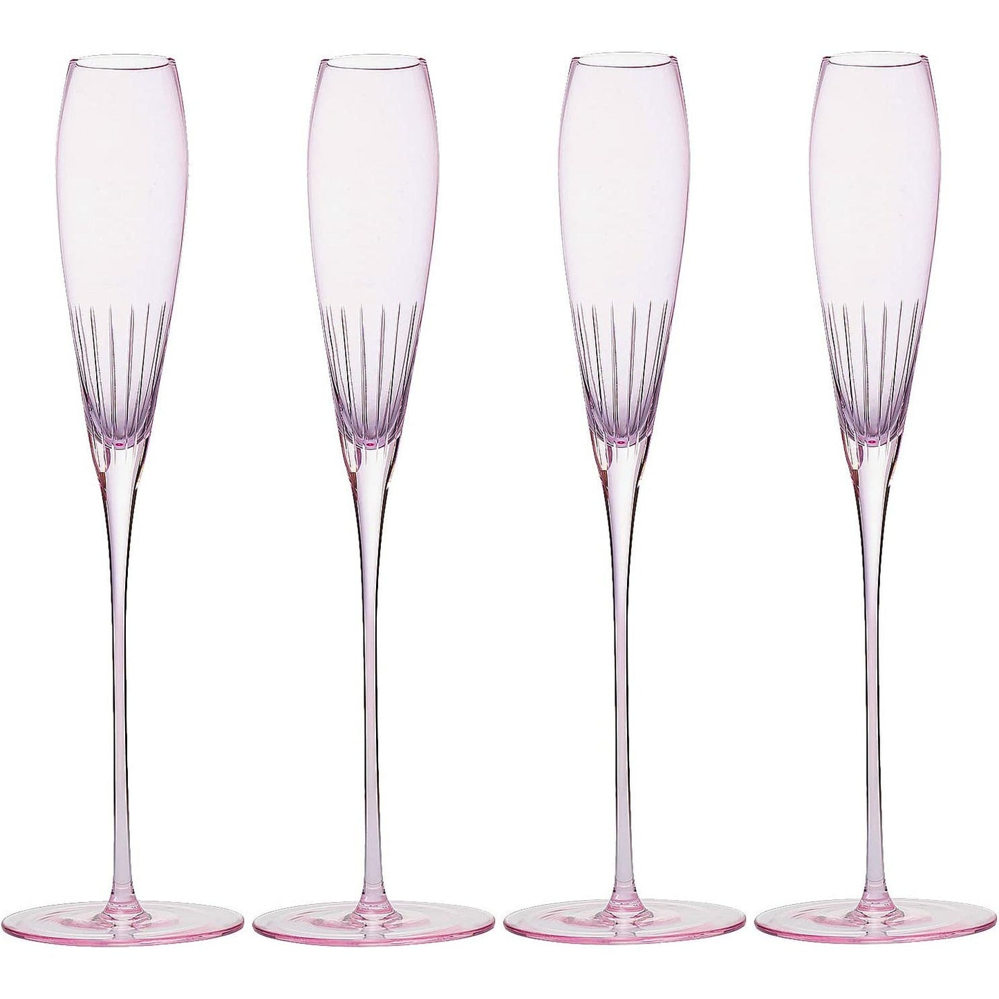 The Wine Savant Parisian Performance Glassware French Paris Collection Crystal Pink Glasses, Red & White Wines For Weddings Present Everyday Beautiful Gift Anniversary (Champagne) by The Wine Savant