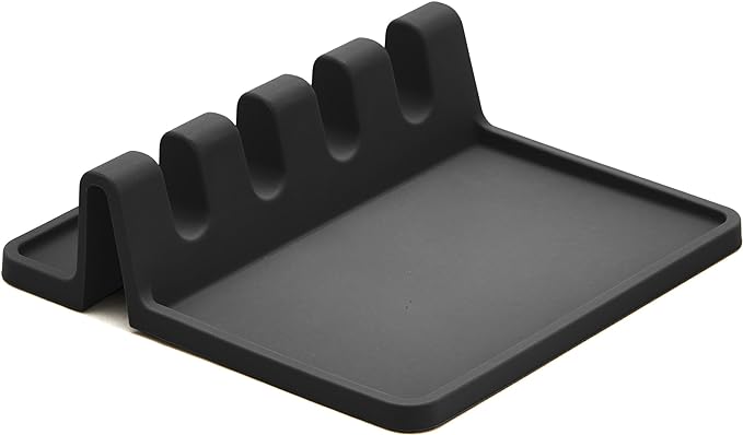 Silicone Spoon Rest for Stove Top with Drip Pad - Heat-Resistant, BPA-Free Utensil Rest & Spoon Holder for Kitchen Counter - Grill Utensil Holder for Spatulas, Tongs, Ladles by Cooler Kitchen