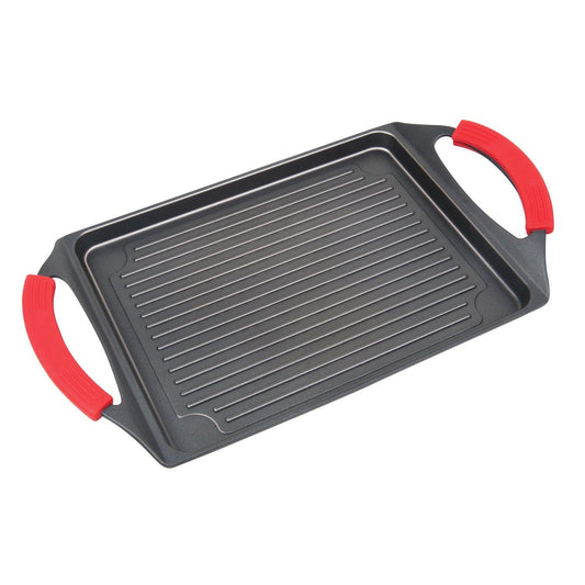 Nonstick Grill Plate with Silicone Handles, 10"x13" (25x33cm) - Black by VYSN