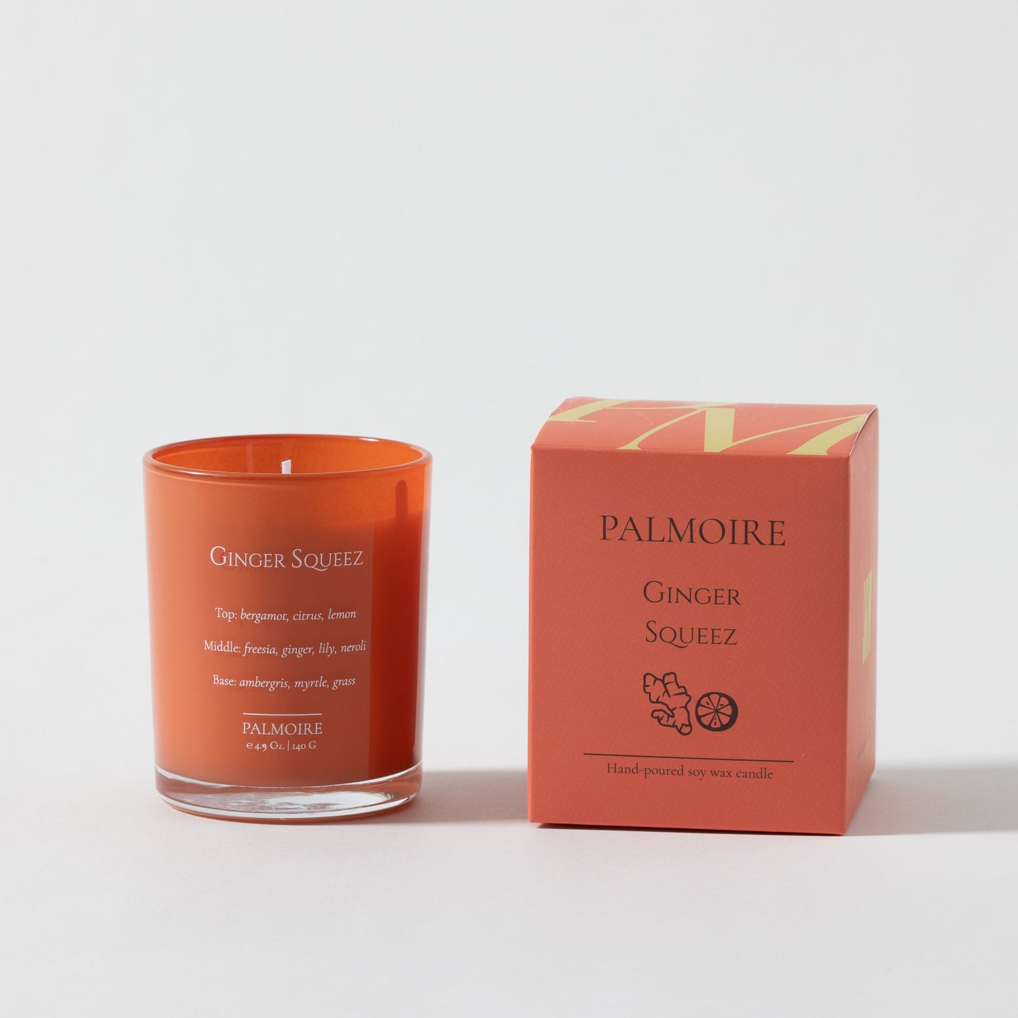 Ginger Squeez Soy Wax Candle by PALMOIRE