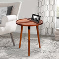 Round Acacia Wood Side Accent Table by Blak Hom