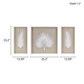 Framed Rice Paper Palm Leaves 3-piece Shadowbox Wall Decor by Blak Hom