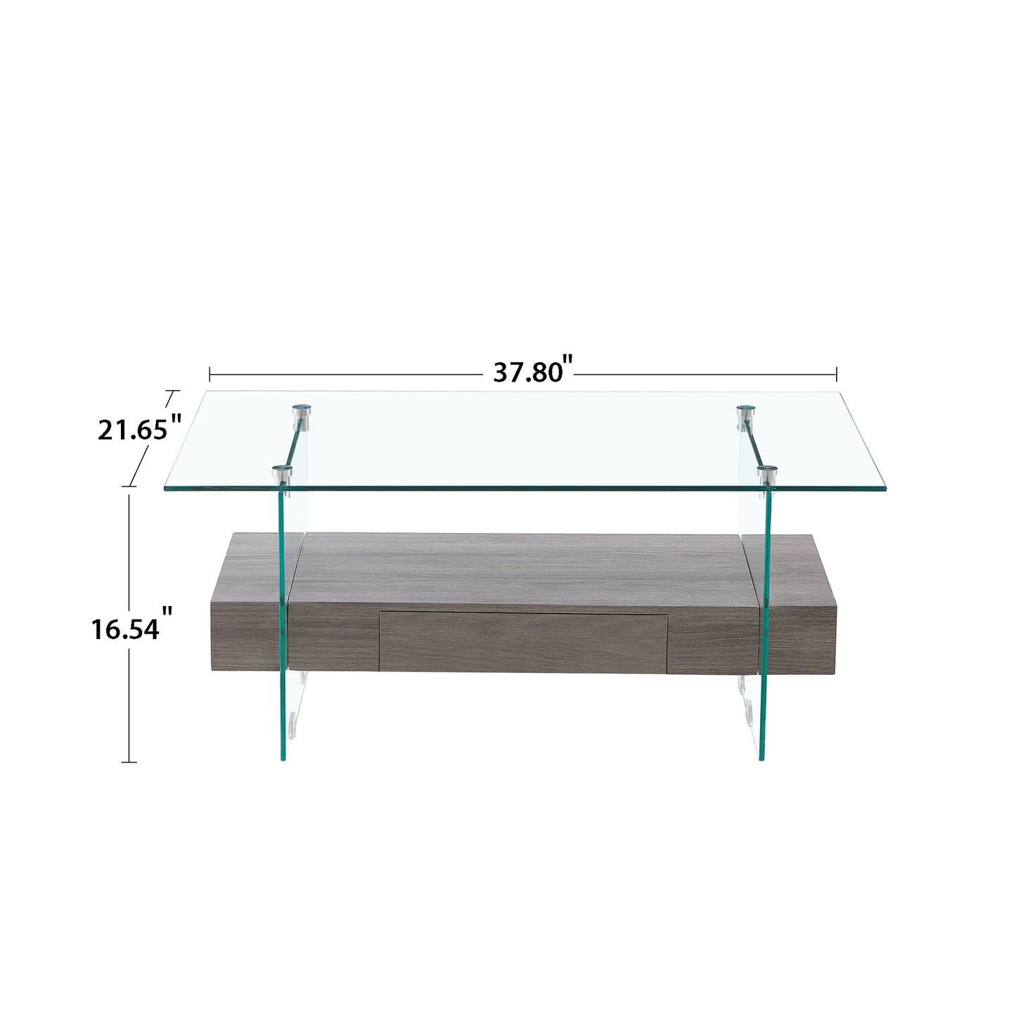 Tempered Glass Coffee Table With Dual Shelves by Blak Hom