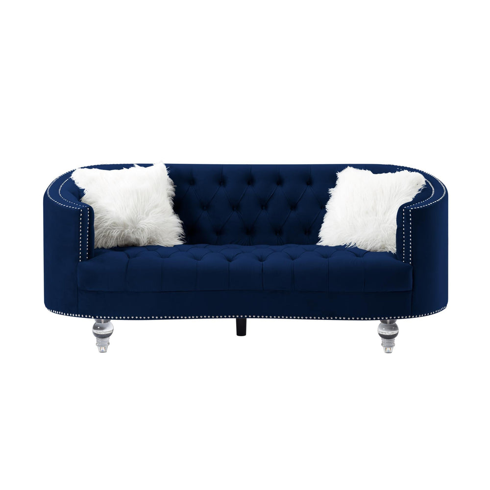 Living Room Sofa Navy Blue Velvet by Blak Hom