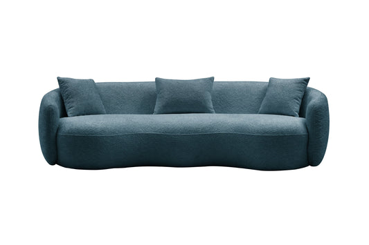 Modern Curved  Boucle Fabric Couch by Blak Hom