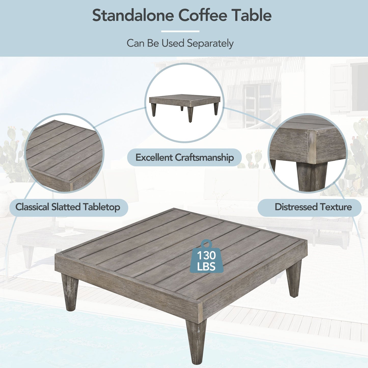 3-Piece Patio Furniture  Solid Wood Set by Blak Hom