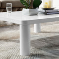 Modern Minimalist Cream White Coffee Table by Blak Hom