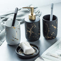 Ceramic imitation marble Bathroom Accessory Set by Blak Hom