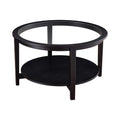 Modern Solid Wood Round Coffee Table With Tempered Glass Top by Blak Hom