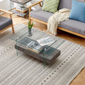 Tempered Glass Coffee Table With Dual Shelves by Blak Hom