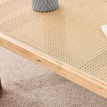 Modern Minimalist Rectangular Rattan Tabletop Coffee Table by Blak Hom