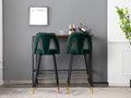 Set of 2 Modern Contemporary Velvet Upholstered Bar Stools by Blak Hom