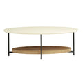 Monte Oval White/Natural Coffee Table by Blak Hom