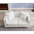 Velvet Upholstery Tufted Sofa With Crystal Feet and Removable Cushion by Blak Hom