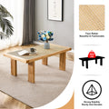 Modern Minimalist Rectangular Rattan Tabletop Coffee Table by Blak Hom