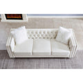 Velvet Upholstery Tufted Sofa Crystal Feet Removable Cushion by Blak Hom