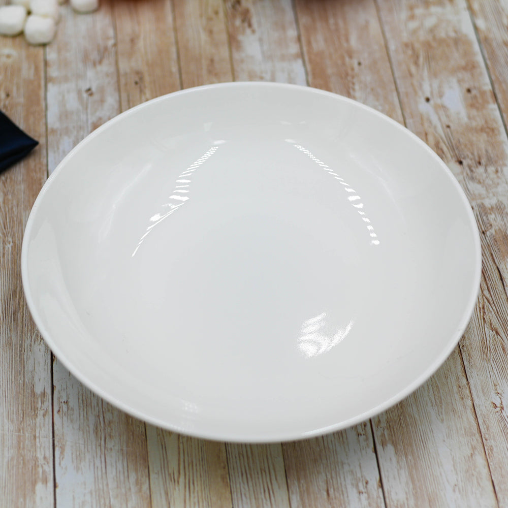 Set Of 3 White Round Deep Platter 12" inch | 30.5 Cm by Wilmax Porcelain