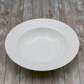 Set Of 3 Professional Rolled Rim White Deep Plate 12" inch |32 Oz by Wilmax Porcelain