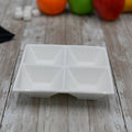 Set Of 6 White Divided Square Dish 6" inch X 6" inch | 15 Cm X 15 ?? by Wilmax Porcelain