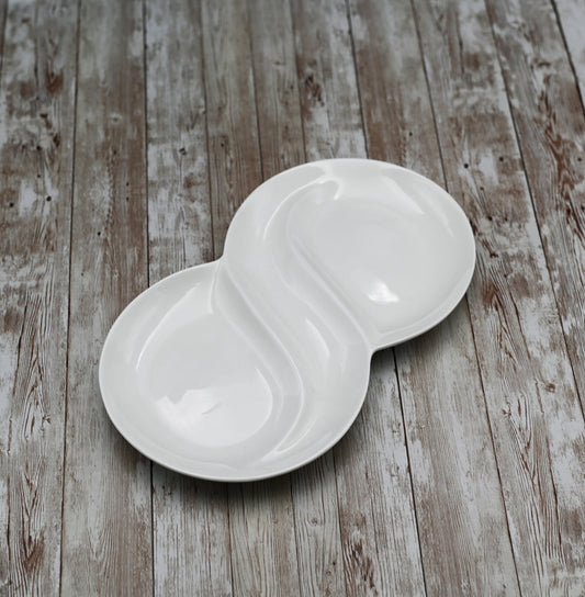 White Divided Dish 12.5" inch | 31.5 Cm by Wilmax Porcelain