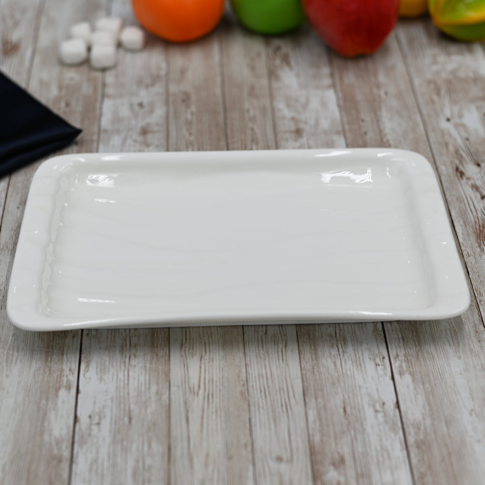 Set Of 3 White Rectangle Japanese Style Dish 12.5" inch X 8" inch| 32 X 20 Cm by Wilmax Porcelain