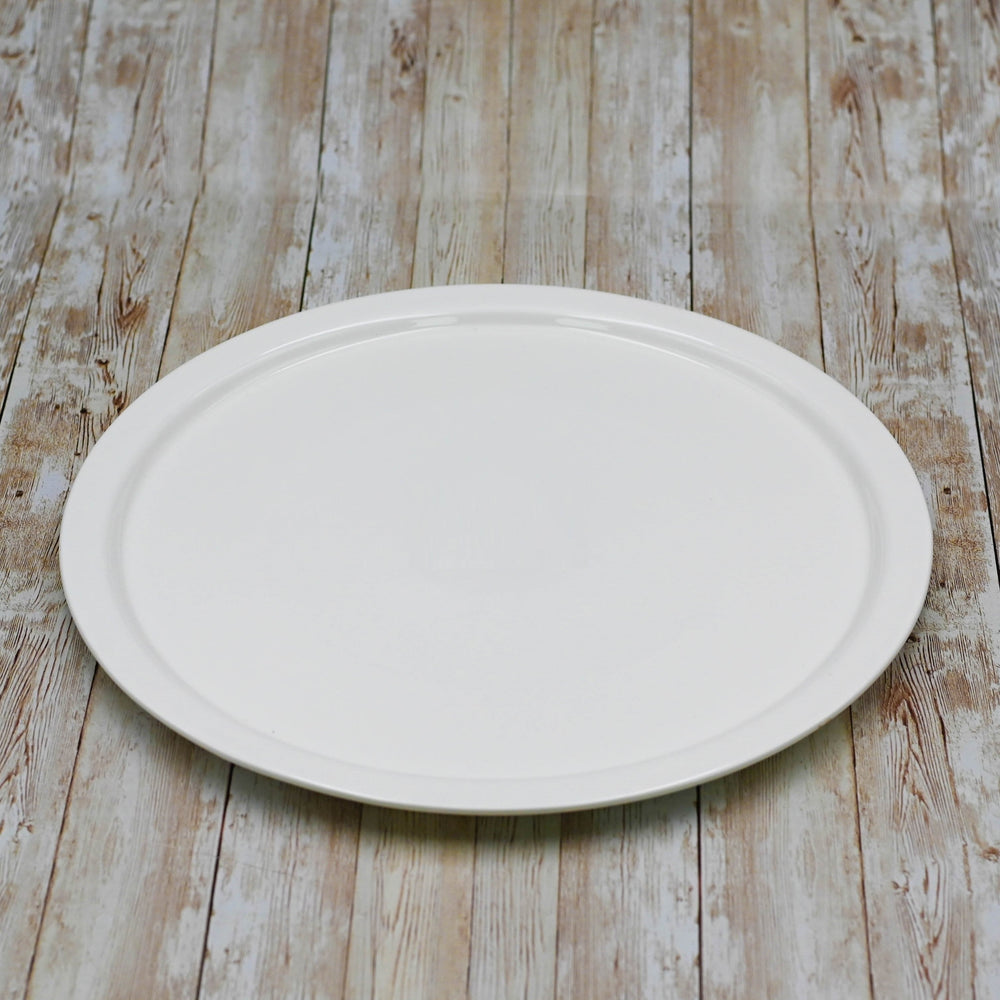 Set Of 3 White Personal Pizza Plate 14" inch | 35.5 Cm by Wilmax Porcelain