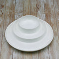 Set Of 3 White Divided Dish 10" inch | 25.5 Cm by Wilmax Porcelain