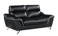 Genuine Leather Black Loveseat by Blak Hom