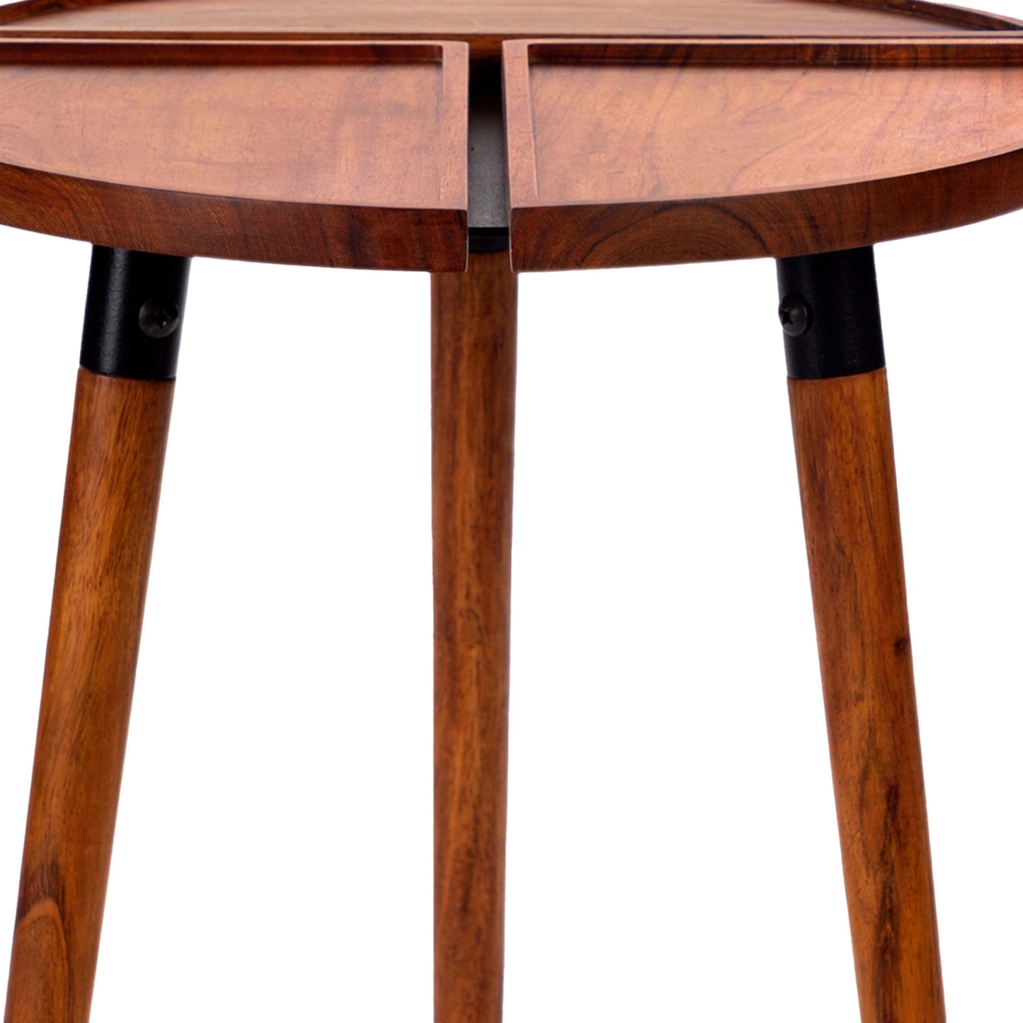 Round Acacia Wood Side Accent Table by Blak Hom