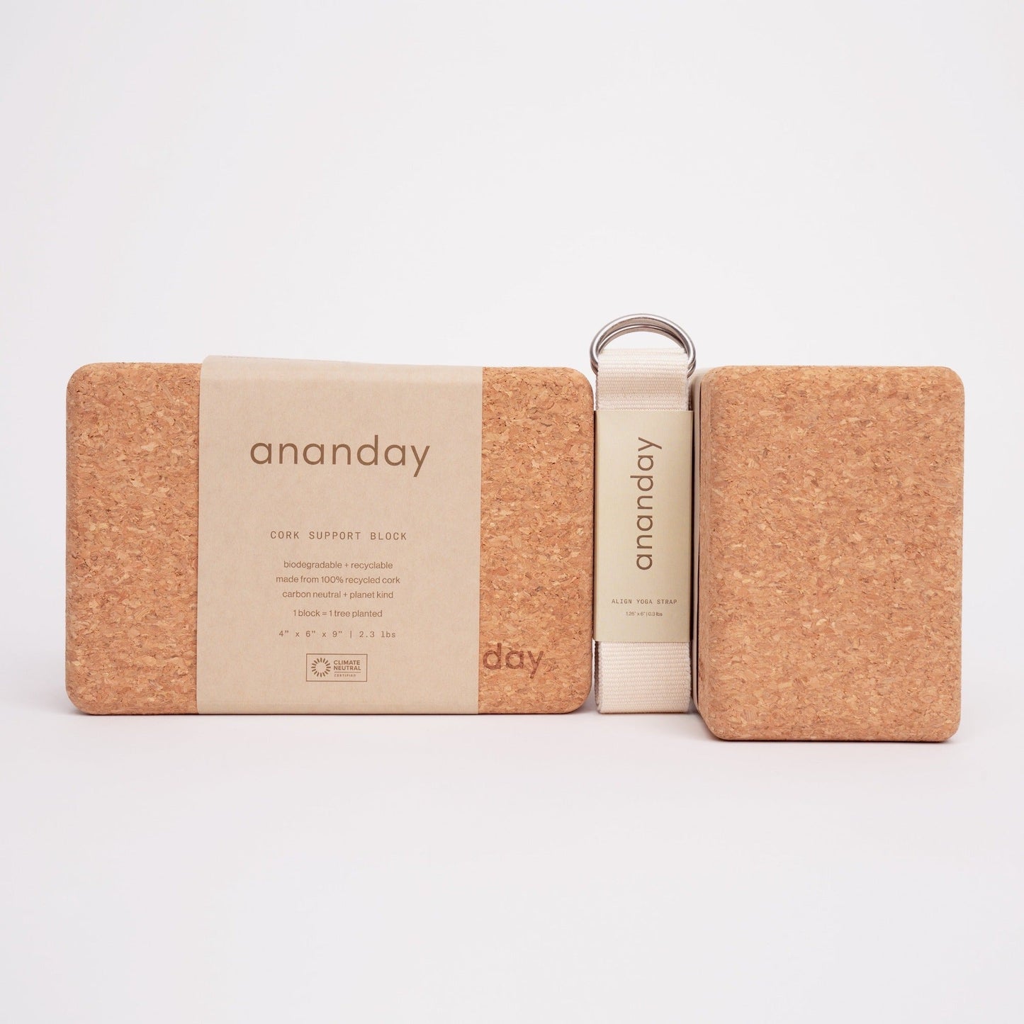 Yoga Block + Strap Set by Ananday