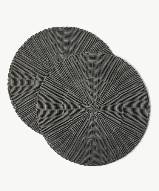 Lennon Rattan Round Placemat - Set of 2 by Blue Loom