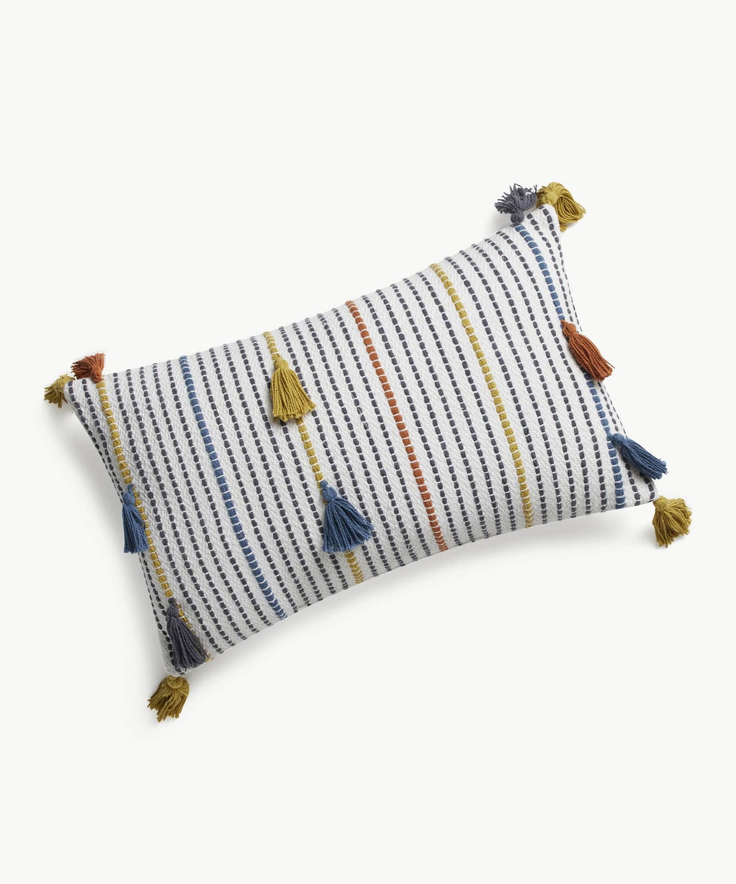 Marlowe Stripe Woven Tassel Throw Pillow by Blue Loom