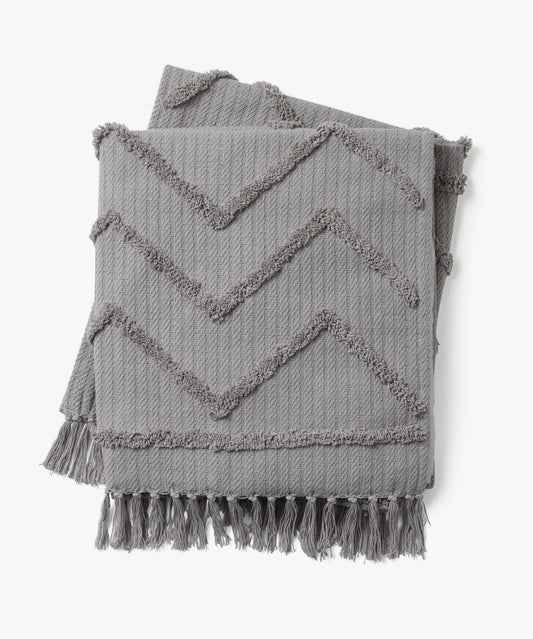 Bowie Chevron Tufted Throw by Blue Loom