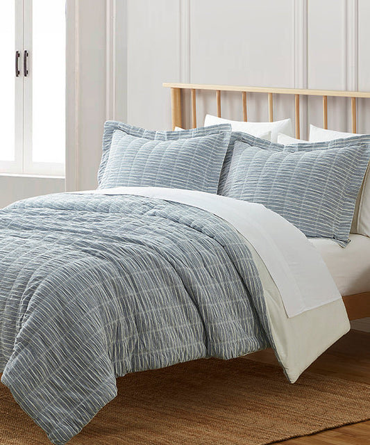 River Puckered Striped Jacquard Comforter Set by Blue Loom