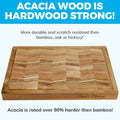 Extra Large Acacia Wood Cutting Board 1.5 Inches Thick - Large Wooden Cutting Board for Kitchen w/Juice Grooves and Handles by Cooler Kitchen