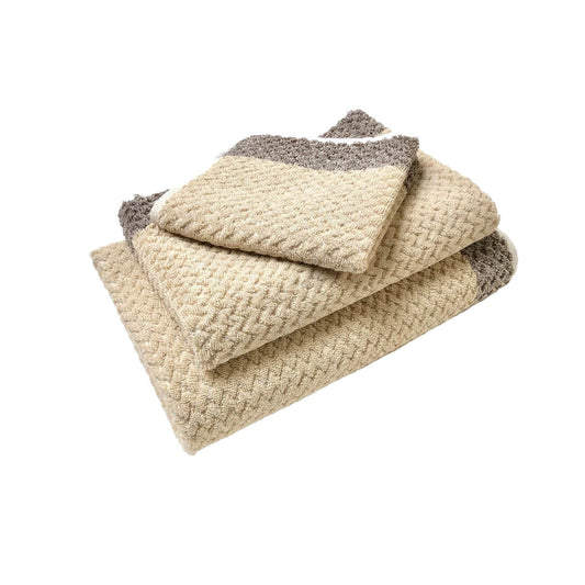 Pastel Chevron Beige Brown 3 Pc. Set by Turkish Towel Collection