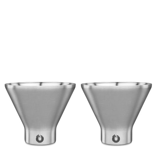 Stainless Steel Martini Glass, Set of 2 - Steel by Snowfox