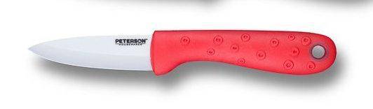 CERAMIC KNIFE: Red soft touch handle; White Ceramic Blade ... 3" Blade by Peterson Housewares & Artwares