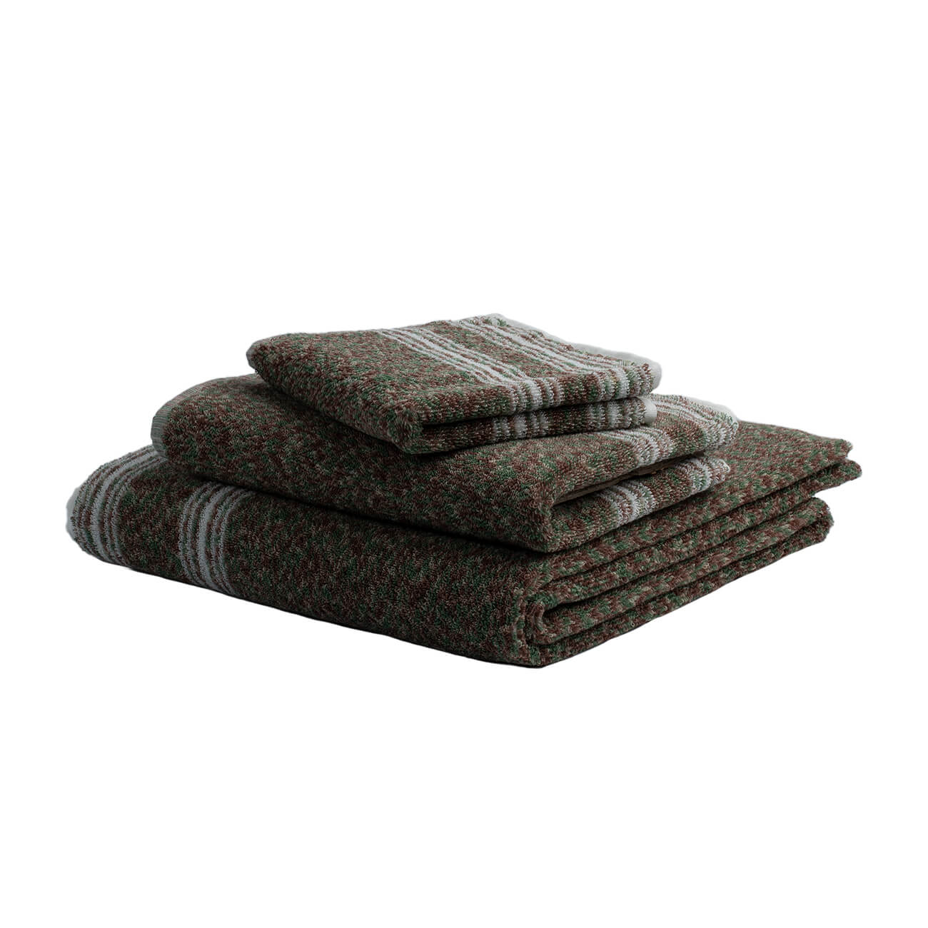 Cali Green Brown Melange Eponj by Turkish Towel Collection