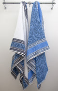 Cali White Blue Chevron by Turkish Towel Collection