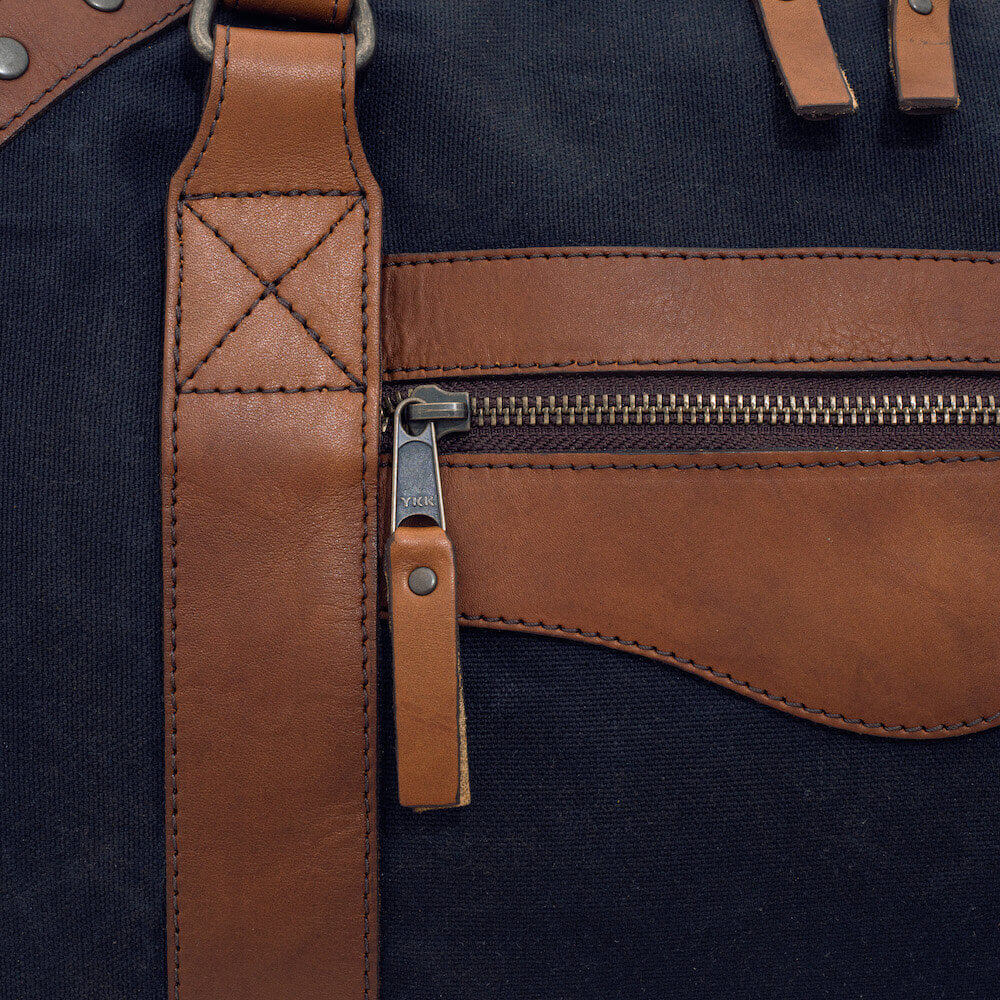 Campaign Waxed Canvas Large Duffle Bag by Mission Mercantile Leather Goods