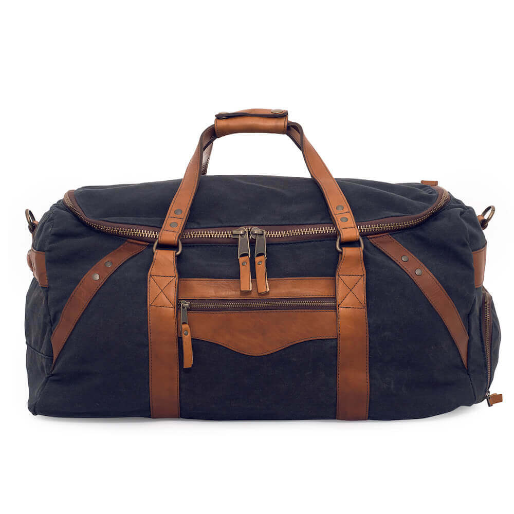 Campaign Waxed Canvas Large Duffle Bag by Mission Mercantile Leather Goods